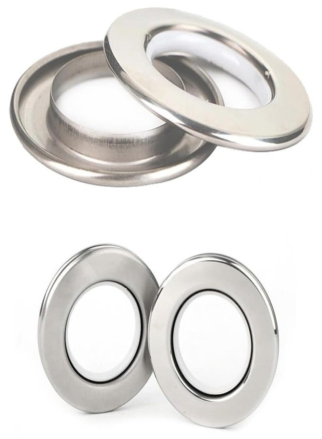 Kuasting Stainless Steel Curtain Grommets Eyelet Rings Round Metal Rings Inner Diameter Inner Metal with Eyelets 1-9/16 inch Roman Grommet Curtains Set of 32 (32) - Image 1
